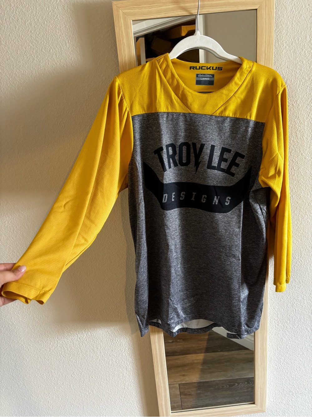 Men’s MTB Long Sleeve Shirt - Yellow & Gray